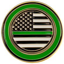 Load image into Gallery viewer, DL3-12 She is a powHERful Warrior thin green line Police Border Patrol Military Tactical Female Challenge Coin Agent Officer CBP