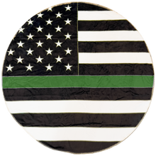 Load image into Gallery viewer, EL10-017 Official America's Front Line Thin Green Line Border Patrol Round Blanket Bedding Sofa Couch Throw