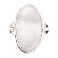 Load image into Gallery viewer, Grey Quartz and Sterling Silver Oval Ring