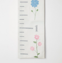 Load image into Gallery viewer, Floral Embroidered Growth Chart for Girls – Personalized Height Ruler with Baby &amp; Family Name