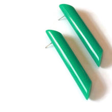 Load image into Gallery viewer, Petrol Green Couture Mega Stick Stud Statement Earrings