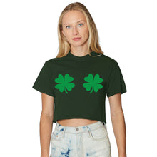 Load image into Gallery viewer, Shake Your Shamrocks Dark Green Cropped Tee