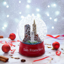 Load image into Gallery viewer, San Francisco Skyline with Iconic Landmarks Glass Water Snow Globe