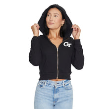 Load image into Gallery viewer, Georgia Tech Waffle Knit Zip Up Hoodie