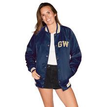 Load image into Gallery viewer, George Washington Satin Letterman Bomber Jacket