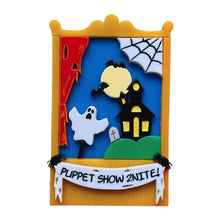 Load image into Gallery viewer, Creepy Funfair Collection - Scary Puppet Show Acrylic Brooch by Makokot Design