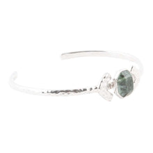Load image into Gallery viewer, Hammered Green Seraphinite and Sterling Silver Cuff Bracelet