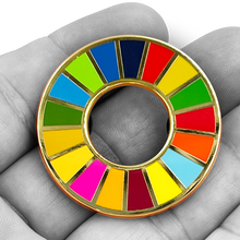 Load image into Gallery viewer, GL3-004 UN 17 Sustainable Development Goals United Nation not NATO Global Goals Lapel Pin Blueprint for Peace