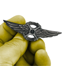 Load image into Gallery viewer, BL5-013 Full size UAS FAA Commercial Drone Pilot Wings pin Black Tactical