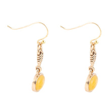 Load image into Gallery viewer, Harmony Orange Quartz Golden Drop Earrings