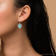 Load image into Gallery viewer, Heart Blue Chrysocolla Sterling Silver Drop Earrings