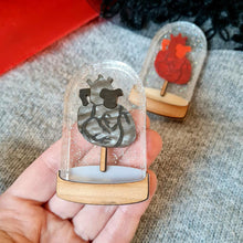 Load image into Gallery viewer, Heart In A Bell Jar Brooch by Cherryloco BLACK