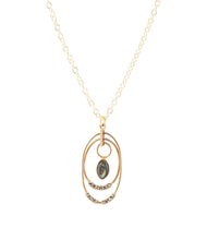 Load image into Gallery viewer, Henley Blue Abalone Golden Pendant Necklace