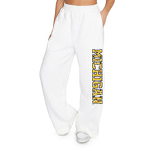 Load image into Gallery viewer, University of Michigan White Bandana Flare Sweatpants