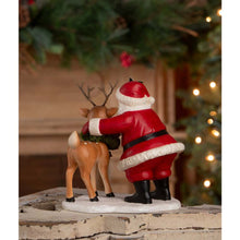 Load image into Gallery viewer, HO HO Santa with Rudolph by Bethany Lowe Designs