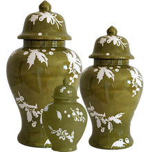 Load image into Gallery viewer, Deck the Halls Ginger Jars in Moss Green