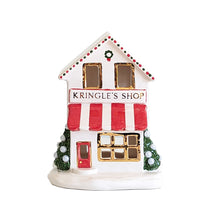 Load image into Gallery viewer, Ivory, Red &amp; Green Kringle Shop with 22K Gold Accents