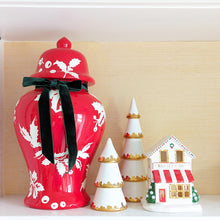 Load image into Gallery viewer, Deck the Halls Ginger Jars in Red
