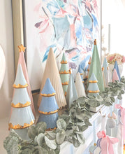 Load image into Gallery viewer, Sea Glass Folded Christmas Trees with 22K Gold Brushstroke Accent