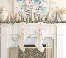 Load image into Gallery viewer, Hydrangea Blue Fluted Christmas Trees with 22K Gold Brushstroke Accent