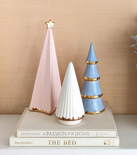 Load image into Gallery viewer, Pink Folded Christmas Trees with 22K Gold Brushstroke Accent