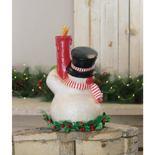 Load image into Gallery viewer, Holly Berry Snowman and Candle by Bethany Lowe Designs