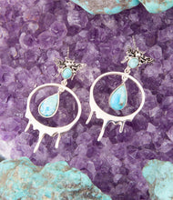 Load image into Gallery viewer, Honey Blue Turquoise Sterling Silver Drop Earrings