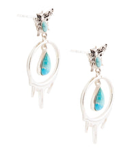 Load image into Gallery viewer, Honey Blue Turquoise Sterling Silver Drop Earrings