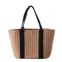 Load image into Gallery viewer, Vintage Straw Beach Bag