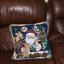Load image into Gallery viewer, Set of 2 Santa Reading Gifts List Christmas Throw Cushion Pillow Covers
