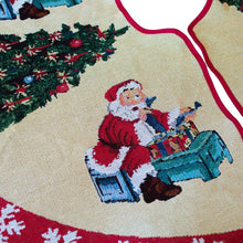 Load image into Gallery viewer, Santa Reading the Gift List by Christmas Tree Skirt 50 Inches