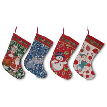 Load image into Gallery viewer, Set of 4 Set of 4 Tapestry Christmas Stockings