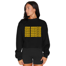 Load image into Gallery viewer, Iowa Hawkeyes Black Repeat Crewneck