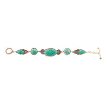 Load image into Gallery viewer, Ikkat Green Chrysocolla Golden Link Bracelet