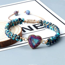 Load image into Gallery viewer, Galaxy Calm Blue Heart Bracelet