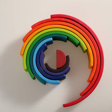 Load image into Gallery viewer, **Pre-order (Ships in 2-3 Weeks)**12 Pcs Large Wooden Rainbow Stacking Blocks in Primary Colors