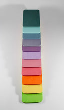 Load image into Gallery viewer, 11 Pcs Wooden Rectangular Building Boards in Pastel/Macaron Colors