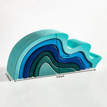 Load image into Gallery viewer, 6 Pcs Wooden Water Wave Stacking Blocks