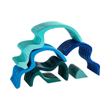 Load image into Gallery viewer, 6 Pcs Wooden Water Wave Stacking Blocks