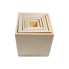 Load image into Gallery viewer, 6 Pcs Natural Wooden Nesting Box Set