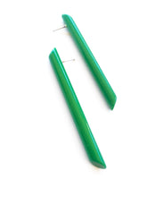 Load image into Gallery viewer, Green Couture Lucite Skinny Stick Stud Earrings
