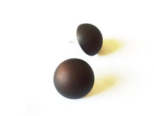 Load image into Gallery viewer, Black Frosted Retro Button Stud Earrings