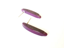 Load image into Gallery viewer, Purple Moonglow Dagger Spike Stud Earrings