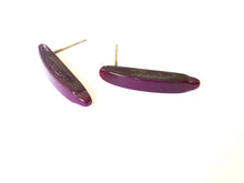 Load image into Gallery viewer, Purple Moonglow Dagger Spike Stud Earrings