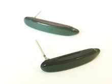 Load image into Gallery viewer, Forest Green Moonglow Dagger Stud Earrings