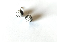 Load image into Gallery viewer, Black and White Marbled 8mm Stud Earrings