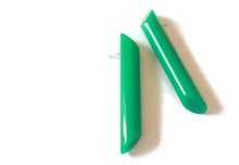 Load image into Gallery viewer, Petrol Green Couture Mega Stick Stud Statement Earrings