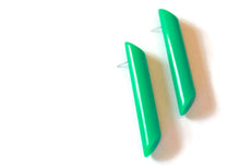 Load image into Gallery viewer, Petrol Green Couture Mega Stick Stud Statement Earrings