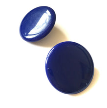 Load image into Gallery viewer, Navy Blue Lucite Large Disc Stud Earrings
