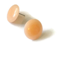 Load image into Gallery viewer, Peach Marbled Disc Stud Earrings